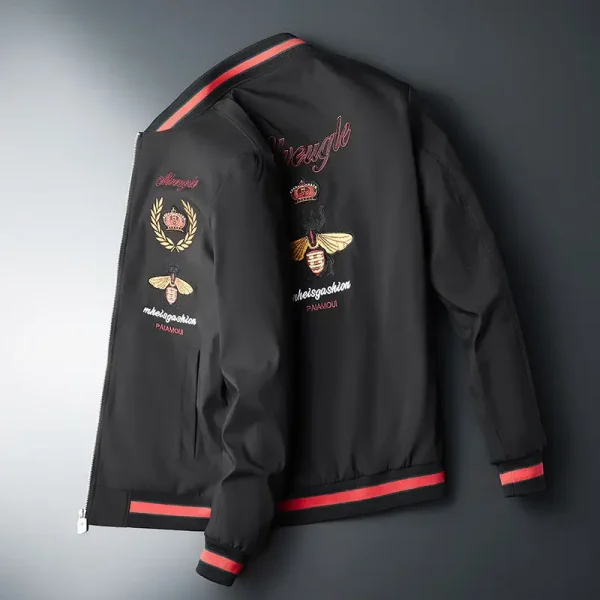 2025 Men's Slim Long-Sleeved Bomber Jacket with Zipper and Windbreaker for Men's Outwear Brand Clothes - Image 5