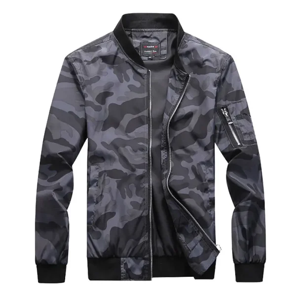 Men's camouflage jackets and coats for the fall of 2025 Men's Camo Bomber Jacket Plus Size Outwear Clothing Brand - Image 2