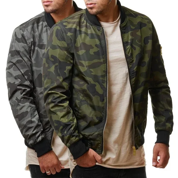 Men's camouflage jackets and coats for the fall of 2025 Men's Camo Bomber Jacket Plus Size Outwear Clothing Brand - Image 5