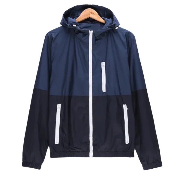 Men's Bomber Jackets in Contrast Colors, Lightweight Jackets, Casual Slim Stand Collar Jackets, Windbreakers, Available in 2025 - Image 4