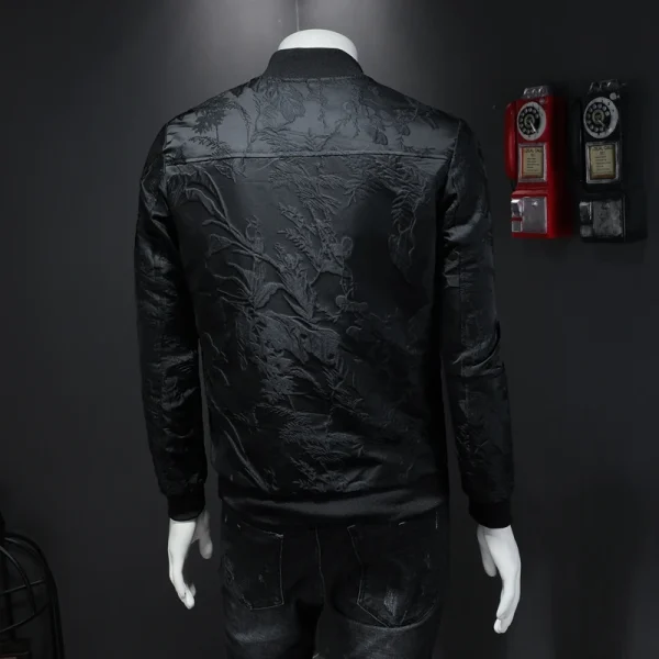 2025 Fall Windbreaker Clothes Vintage Jacket Coat Paisely Floral Men's Vintage Business Bomber Jacket with Jacquard - Image 4