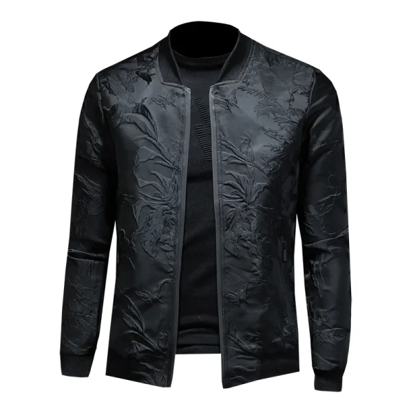2025 Fall Windbreaker Clothes Vintage Jacket Coat Paisely Floral Men's Vintage Business Bomber Jacket with Jacquard - Image 5