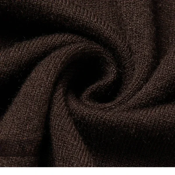 Men's Business Casual Slim-Fitting Wool Textile Sweater, Gentleman Polo Shirt, and Blouse Collar Knitted Pullover for Fall and Winter - Image 5
