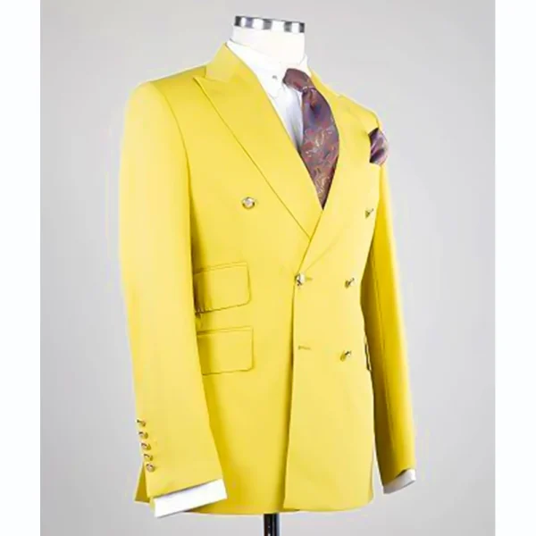 Tuxedos, two-piece jacket pants, double-breasted, peak-lapel, regular-length, formal wedding suits for men - Image 3