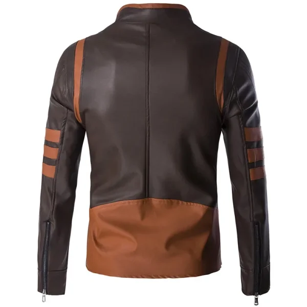 Men's Wolverine Casual PU Leather Locomotive Coat Bomber Jacket Slim Coats with Zipper, 2025 - Image 2