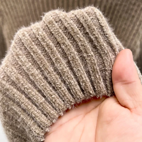 Men's Slim Fit Turtleneck Business Casual Fashion Sweater Knitwear Chenille, Long Sleeved Pullover with Thickened Turtleneck - Image 4