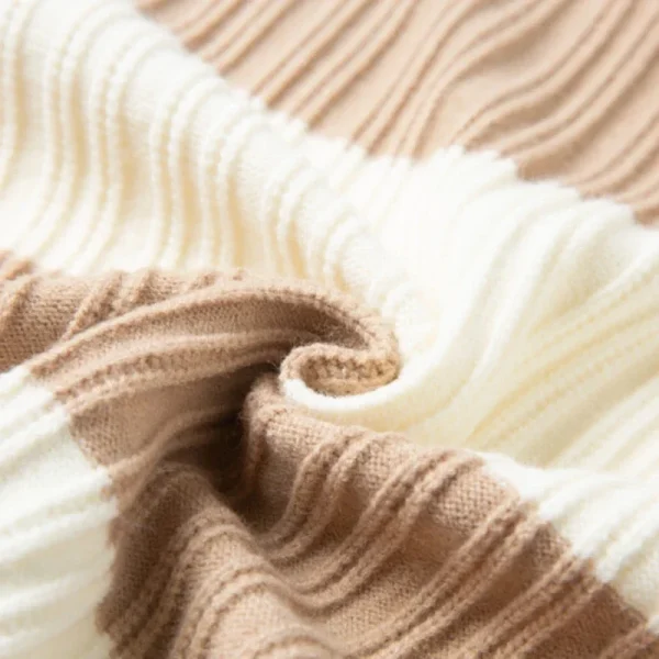 Luxury Polo Shirt Men's Top Loose Knitwear Men's Pullover Sweater Fashion Thick Warm Sweater Striped Casual T-shirt - Image 5