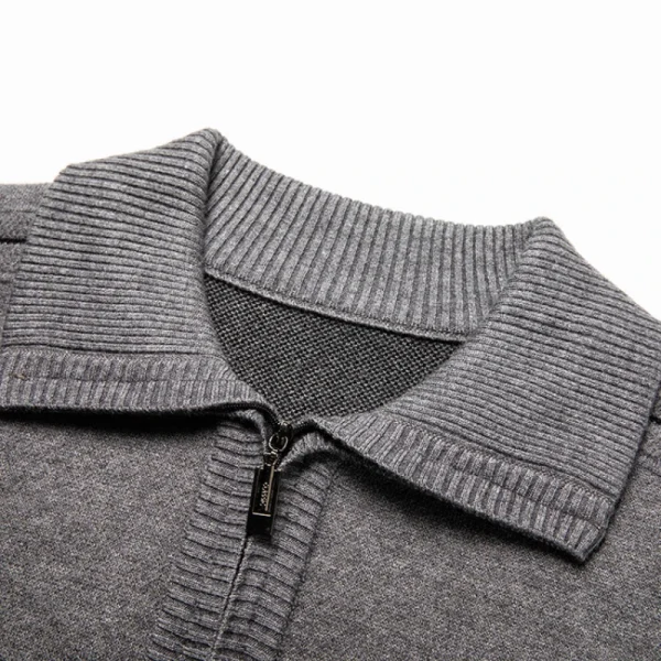 Men's Solid Color Half-zip High-neck Sweater for Autumn 2024 New Knitted Sweater. - Image 4