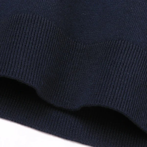 Fall and Winter Men's Long-Sleeved Sweater, Half Zip Pullover, Half Turtleneck Pullover, Wool-like Business Casual Top - Image 4