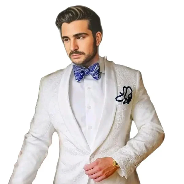 Superior 2024 Men's Formal Skinny Wedding Two-Piece Jacket, Pants, Blazer Chic Costume, Shawl Lapel Single Breasted - Image 4