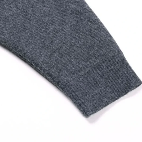 Superior Men's Solid Color Pullover Sweater with Stretchable Flip Collar, Ideal for Everyday Commuting. - Image 4