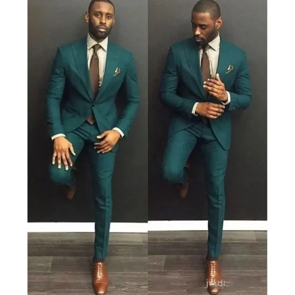 Men's Slim Fit Suits Elegant Wedding Full Set Terno Blazer with Single Breasted Peak Lapel, Premium Two-Piece Jacket and Pant Set - Image 3