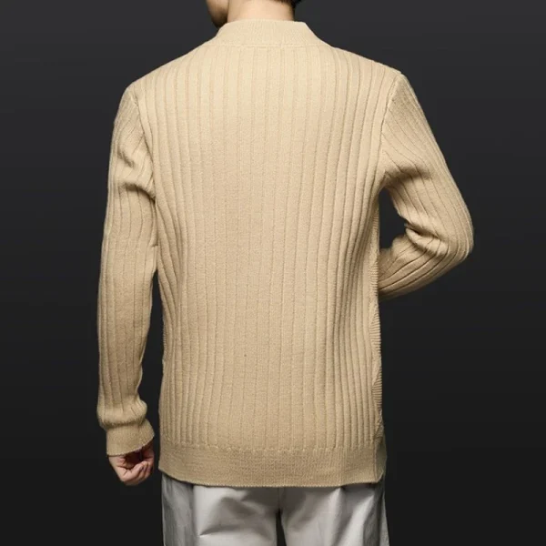 Superior Men's Solid Color Men's Cozy Pullover Knitted Sweater for Autumn and Winter 2024. - Image 3