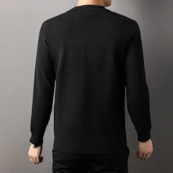 Men's Solid Color Lapel Cardigan, New Autumn Warm Zip Jacket, Daily Sweater M-4XL Premium Men's Apparel - Image 3
