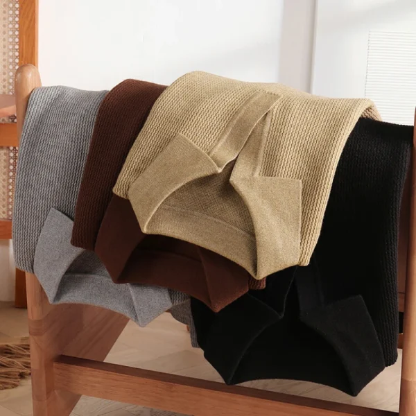 Business Slim Cashmere Textile Polo Top, New Men's Shirt Collar Sweater, Gentleman's Thickened Warm, Easy Fashion Pullover - Image 4