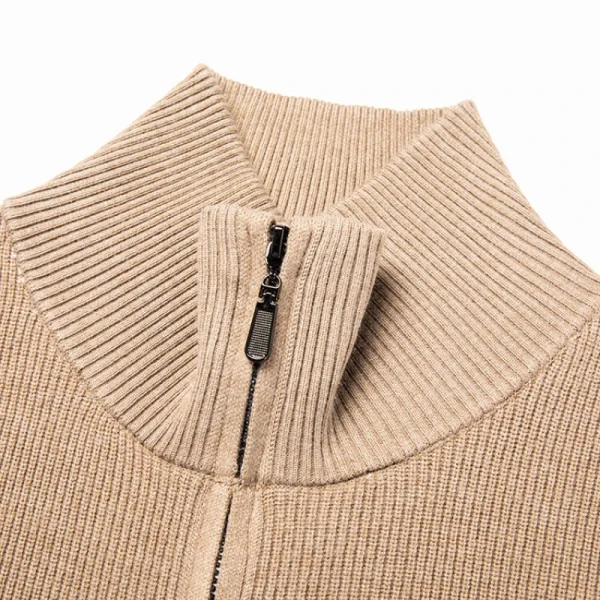 Men's Solid Color Long-Sleeved Stretch Cardigan, Warm Sweater for Everyday Casual.Jacket for Fall - Image 4