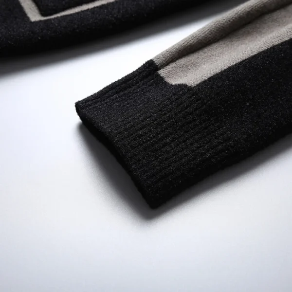 New for fall and winter, this color-block men's cardigan is a warm, stretchy, stylish V-neck sweater with no buttons. - Image 5