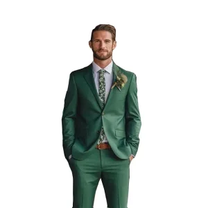Stylish Men's Single-breasted, Notch, Lapel, Slim-Fit Blazer, Two-Piece Jacket, Pants, and Costume for Groomsmen