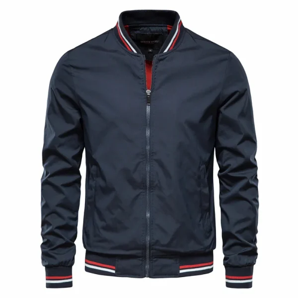 Men's Solid Color Bomber Jacket Men's Casual Slim Fit Baseball Jackets, New Autumn Style, Premium Men's Jackets