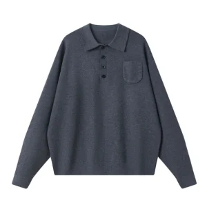 Solid-colored, heavy-duty sweatshirt Men's Loose Casual Solid Color Daily Commuting Sweater with a Base Shirt