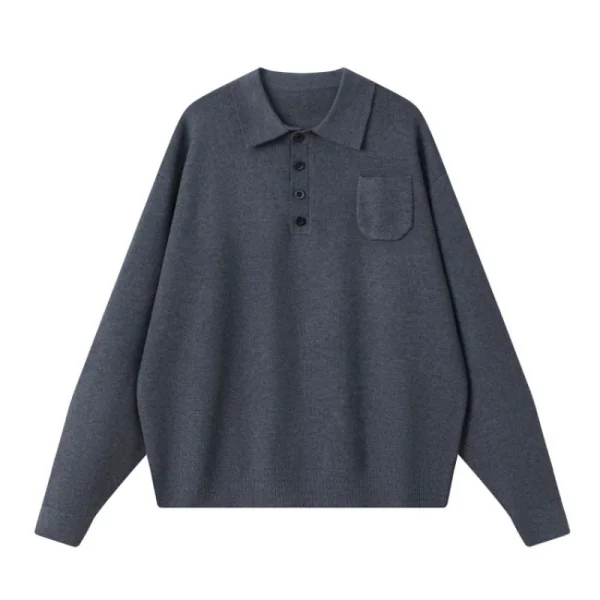 Solid-colored, heavy-duty sweatshirt Men's Loose Casual Solid Color Daily Commuting Sweater with a Base Shirt