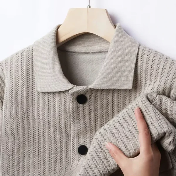 Breathable Knitted Coat for Autumn and Spring. Premium Stretch Men's Everyday Joker Button Knitted Cardigan, Soft Jacket. - Image 2