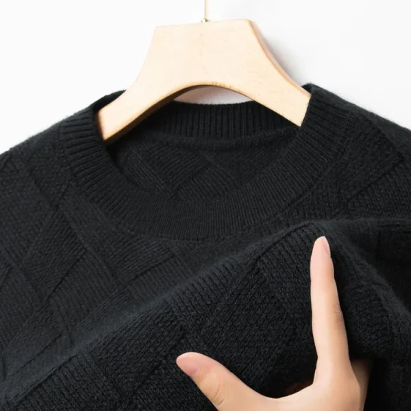 Grid of Solid Colors Premium Men's Warm Bottomed Pullover Sweater with a Loose Casual O-neck for Fall and Winter. - Image 11