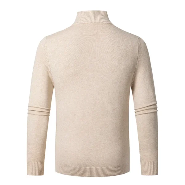 Men's Long-Sleeved Sweater with Half Zipper Collar, Youth Casual Bottoming Warm Top, Premium Knitted T-Shirt for Autumn and Winter - Image 3