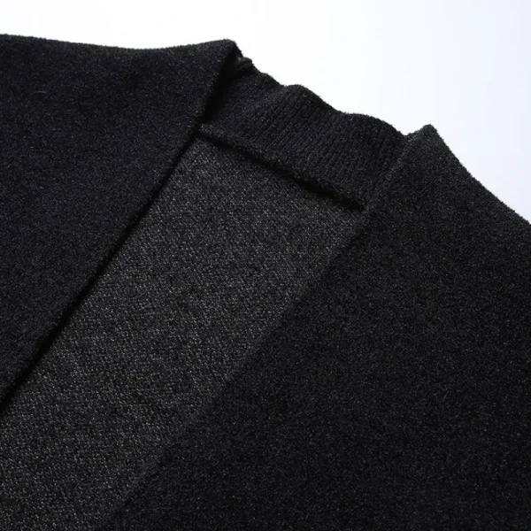 New for fall and winter, this color-block men's cardigan is a warm, stretchy, stylish V-neck sweater with no buttons. - Image 3