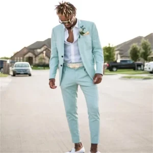 Beach Wedding Men's Suits Stylish Groom Blazer Formal Event Full Sets Slim Fit Costume Homme Terno Single Breasted Notch Lapel