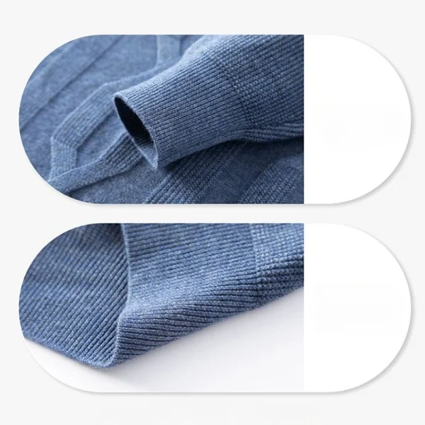 Premium Men's Autumn and Winter Warm Sweater, O-neck Solid Color Pullover Sweater, Daily Slim-fit Bottoming Shirt. - Image 5