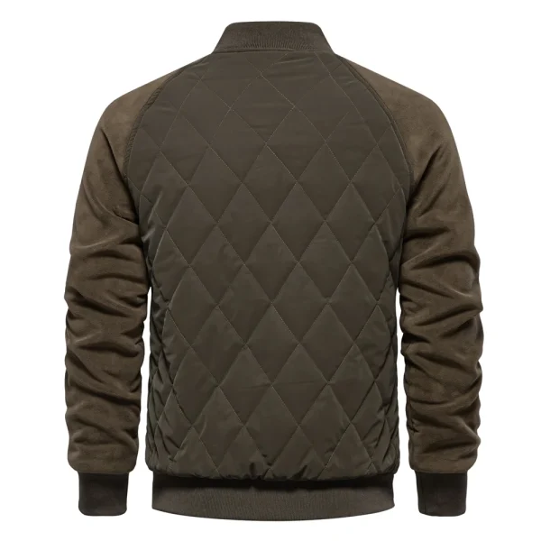 Men's Fashion Casual Warm Outwear Jackets Coats Men's Winter Patchwork Thick Fleece Lined Baseball Bomber Jacket - Image 2