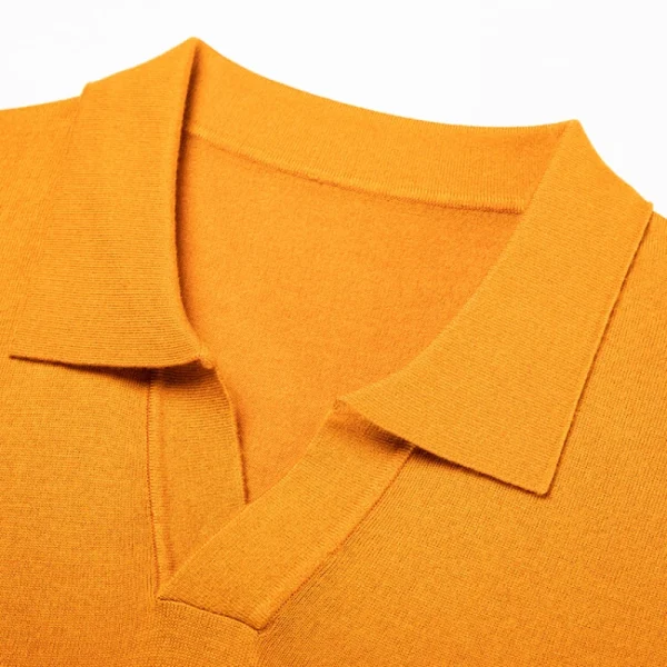 Men's cashmere pullover sweater with V-neck, business casual polo, and wool for warmth.Superior men's apparel - Image 4