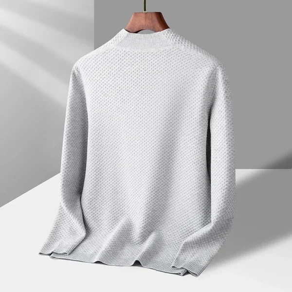 Classic Polo Pattern Cardigan for Men, No Zipper Shawl, Daily Work, Business Thin Coat, Texture Top - Image 2