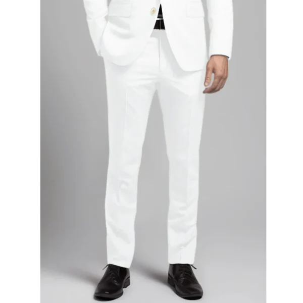 Summertime White Men's Casual Two-Piece Jacket Outfits with a Single Breasted Notch Lapel Men's Slim Fit Terno Blazer Costume 2025 - Image 4