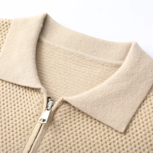 Men's Solid Color Lapel Cardigan, New Autumn Warm Zip Jacket, Daily Sweater M-4XL Premium Men's Apparel - Image 4