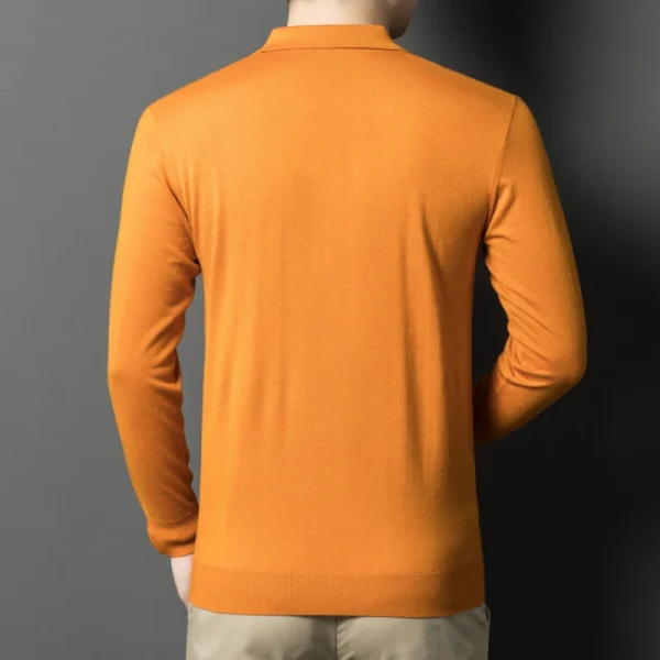 Men's cashmere pullover sweater with V-neck, business casual polo, and wool for warmth.Superior men's apparel - Image 3