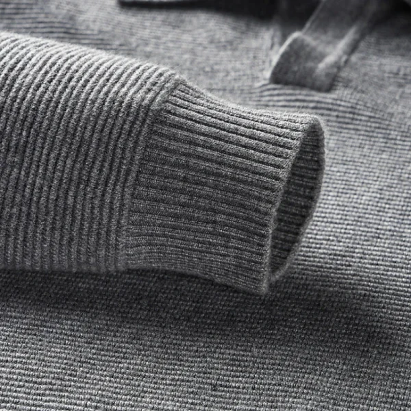 Business Casual Men's Versatile Knitted Pullover Sweater with Warm Collar for Autumn and Winter - Image 4