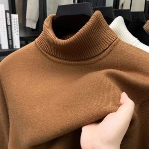 Men's Premium Turtleneck Sweater, Long-Sleeved Slim Fit Pullover, Stylish, Good-Looking, Pure-Color T-Shirt