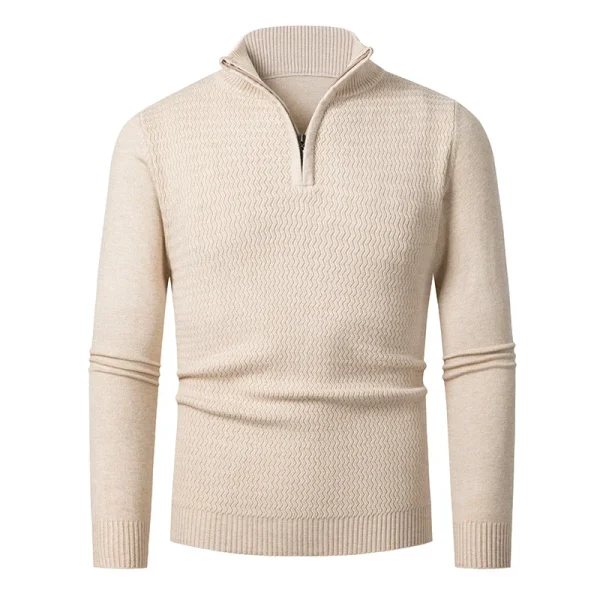Business Casual Warm Bottoming Knitted Top for Men, Half Zipper T-Shirt, Long Sleeve Slim Fit Sweater, Autumn & Winter - Image 2