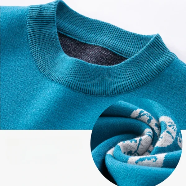 The O-neck Superior Quality Thick and Warm Men's Printed Sweater for Autumn and Winter 2025. - Image 3
