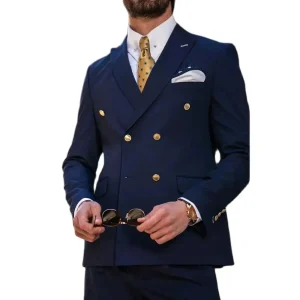 Best Men's Wedding Blazer Suits for 2025 Double-breasted, peak-lapel, two-piece jacket and pants sets, premium men's apparel Terno