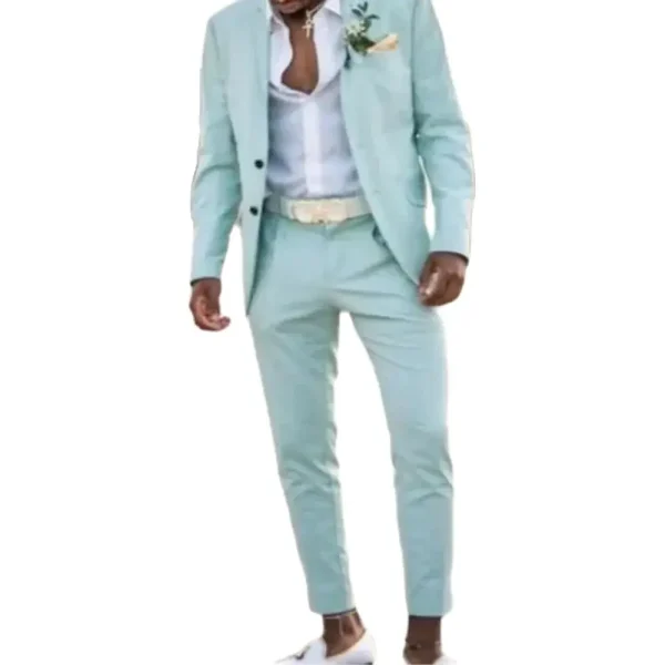 Beach Wedding Men's Suits Stylish Groom Blazer Formal Event Full Sets Slim Fit Costume Homme Terno Single Breasted Notch Lapel - Image 4