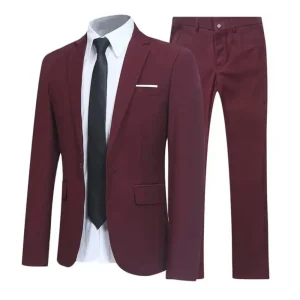 Elegant Men's Suits for a Wedding Groom's Costume Outwear Formal Blazer Homme Two-Piece Jacket with Single Breasted Notch Lapel Slim Fit