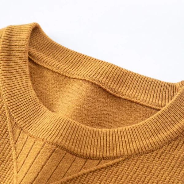 Men's business casual sweater with an O-neck, cozy long sleeves, and solid colors for fall and winter. - Image 4
