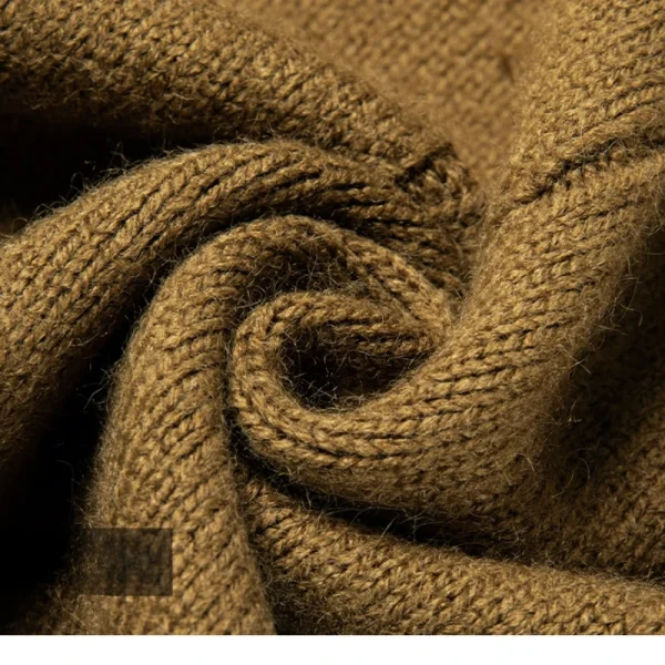 New Men's Solid Color Half Turtleneck Knitted Jacket with Zipper, Cozy Long Sleeve Sweater for Fall and Winter - Image 5