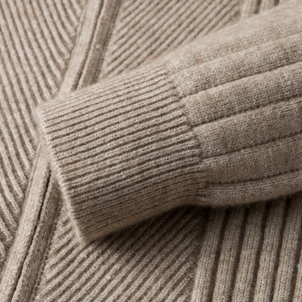 New 2024 Men's Stretchable Warm Knit Cardigan, Half High-collar Zip Knit Autumn and Winter Sweater for Daily Commuters. - Image 5
