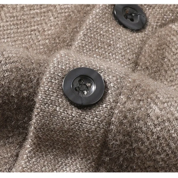 Business Casual Men's Striped V-neck Cardigan with Single-breasted Buttons, Warm Sweater for Autumn and Winter. - Image 4