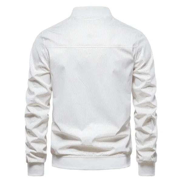 Men's Baseball Stand Collar Zipper Casual Jackets with Stripes Men's Spring/Autumn Fashion Jackets - Image 2