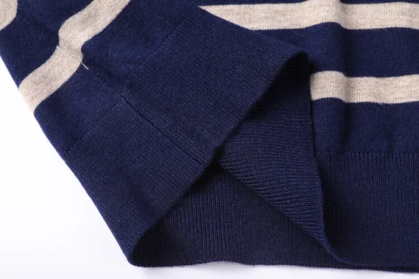 Superior Business Casual Knitted Sweater with Stripes at the O-neck. Youth Cozy Warm Sweater for Autumn.Stretchable - Image 12